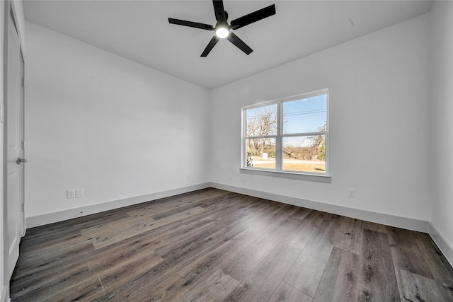 2408 Givendale Rd, Dallas, TX 75241 - unfurnished room with wood finished floors, a ceiling fan, and baseboards
