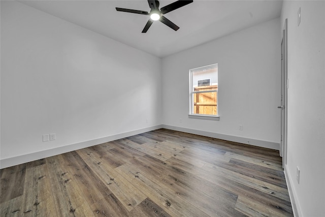 2408 Givendale Rd, Dallas, TX 75241 - spare room featuring ceiling fan, baseboards, and wood finished floors