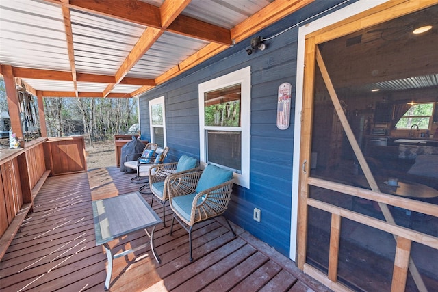 view of wooden deck