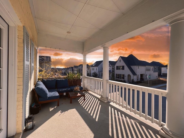 balcony featuring a residential view