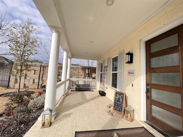 view of patio / terrace featuring a porch