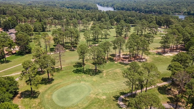 736 Wildwood Trl, Holly Lake Ranch, TX 75765 - drone / aerial view of a large body of water, a golf course, and a heavily wooded area
