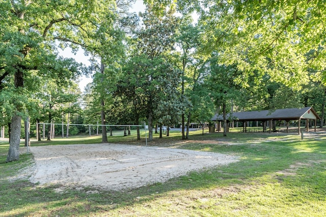 736 Wildwood Trl, Holly Lake Ranch, TX 75765 - surrounding community with volleyball court and a yard