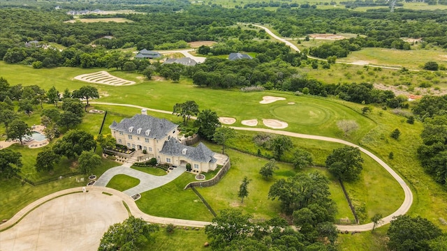 bird's eye view featuring view of golf course