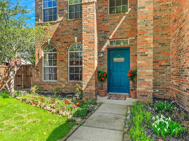 2905 Cabot Ln, Mckinney, TX 75072 - view of exterior entry featuring brick siding