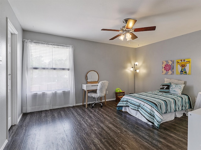 2905 Cabot Ln, Mckinney, TX 75072 - bedroom featuring wood finished floors, baseboards, and ceiling fan