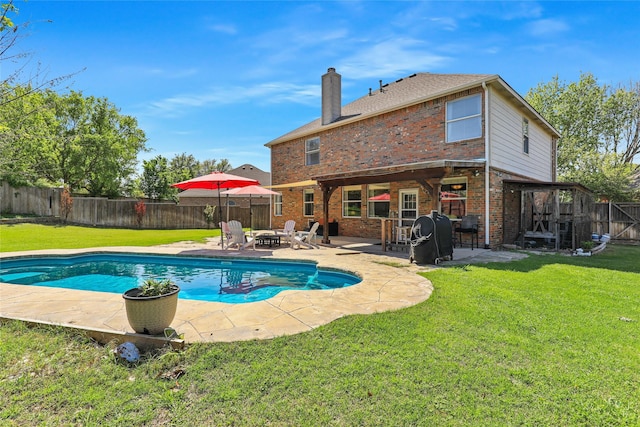 2905 Cabot Ln, Mckinney, TX 75072 - view of swimming pool featuring a patio and an outdoor fire pit