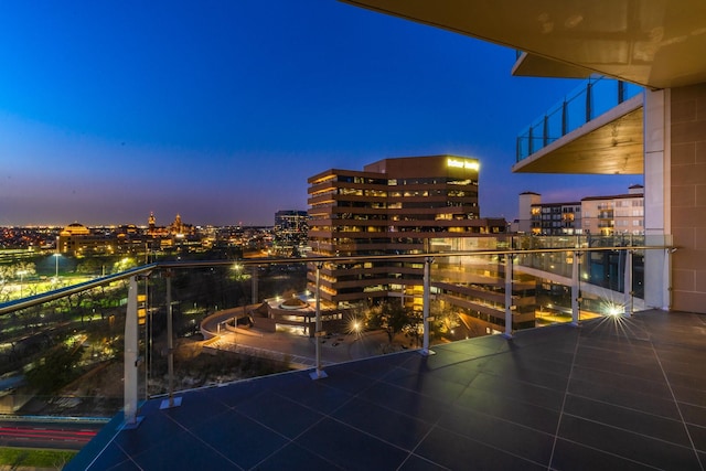 balcony with a view of city
