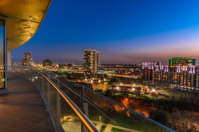 balcony featuring a view of city