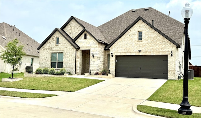 902 Lannister St, Mansfield, TX 76063 - french country inspired facade with roof with shingles, a front lawn, and brick siding