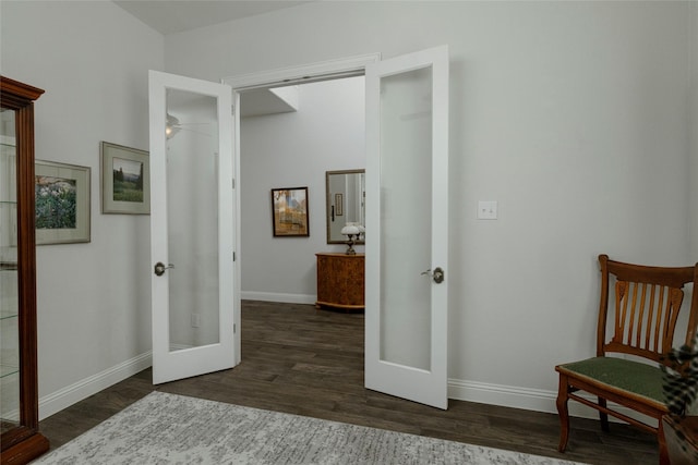 1628 Eleanor Dr, Fort Worth, TX 76052 - corridor featuring french doors, baseboards, and wood finished floors