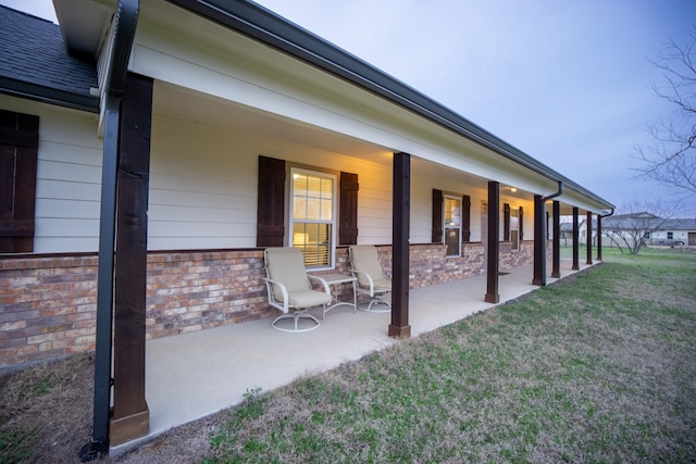 view of patio with a porch