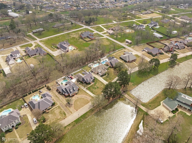 5706 Lake Side Dr, Bossier City, LA 71111 - birds eye view of property with a residential view and a water view