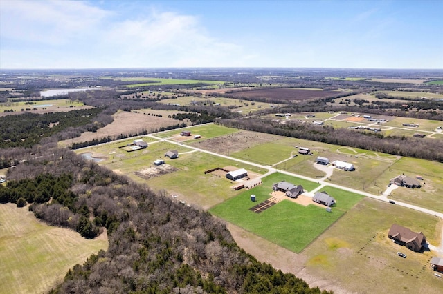drone / aerial view with a rural view