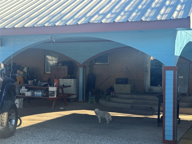 view of parking / parking lot with washer / clothes dryer