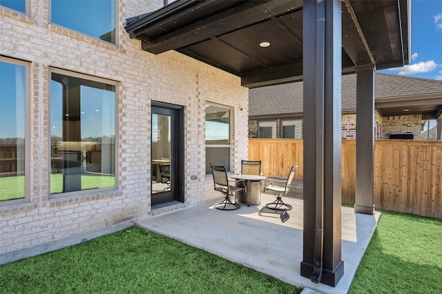 view of patio / terrace with fence