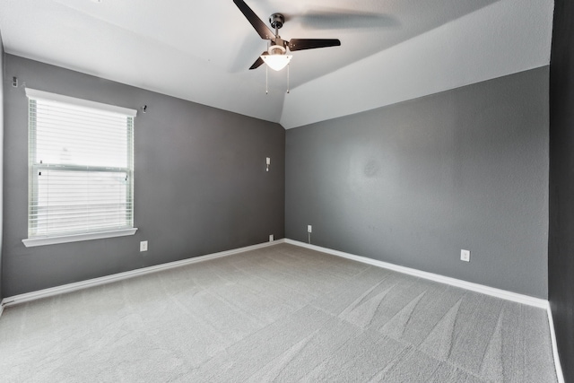 1605 Tahoe Trl, Prosper, TX 75078 - carpeted spare room with ceiling fan, baseboards, and lofted ceiling