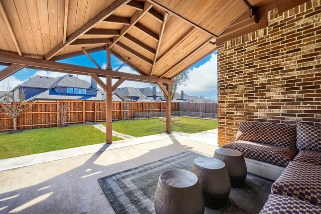 view of patio with a fenced backyard