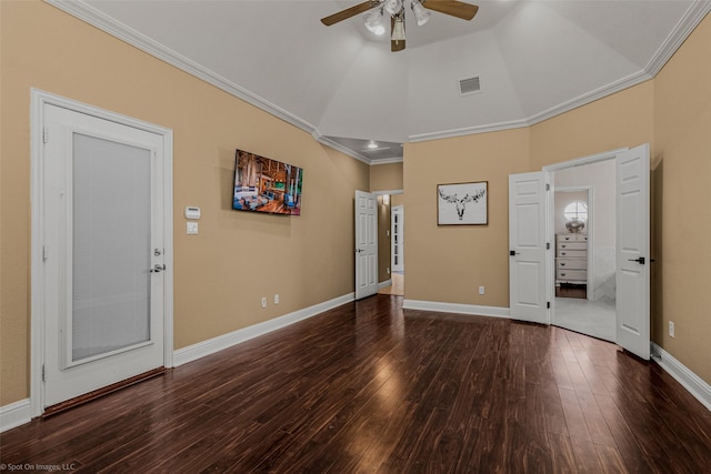 477 Horseshoe Bnd, Royse City, TX 75189 - unfurnished bedroom featuring crown molding, wood-type flooring, and ceiling fan