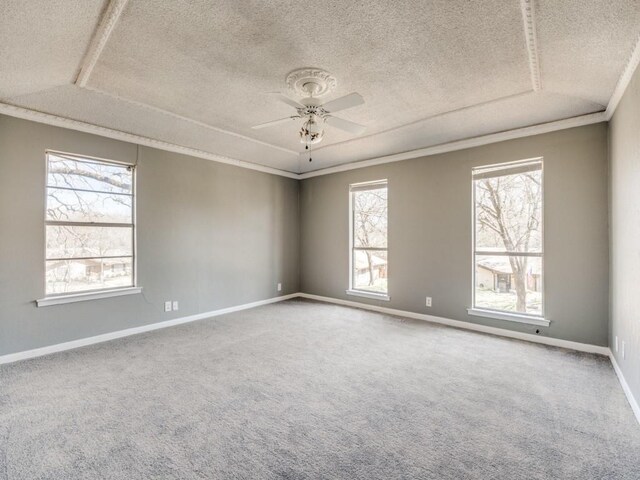 1805 Jamaica Ln, Sherman, TX 75092 - carpeted empty room featuring a textured ceiling, ceiling fan, and baseboards