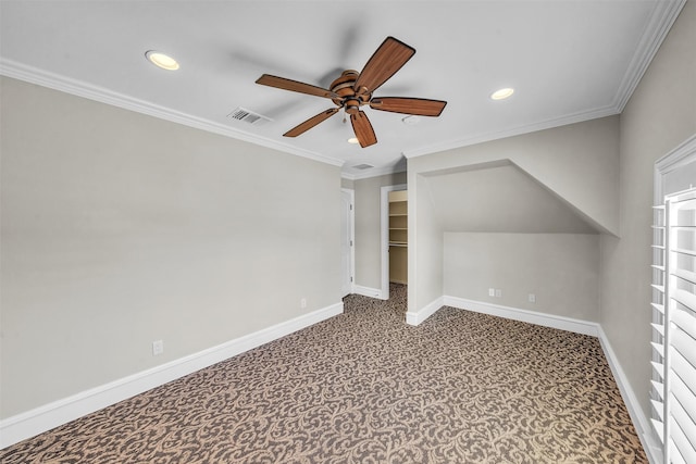2909 Canyon Creek Dr, Sherman, TX 75092 - bonus room featuring a ceiling fan, recessed lighting, and carpet floors