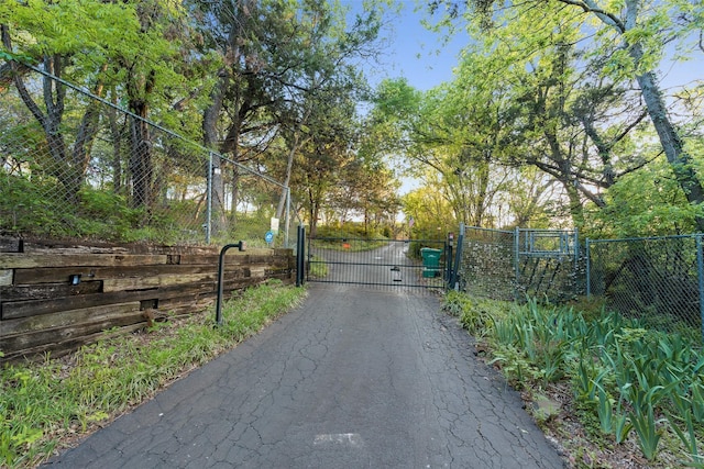 view of street with a gate