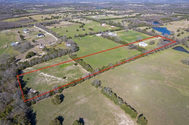 aerial view featuring a rural view