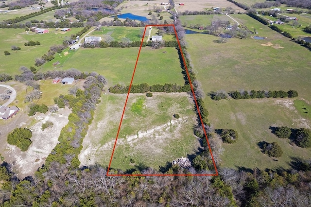 aerial view with a rural view