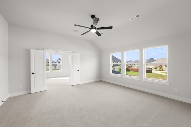 7127 Seagrove Ct, Grand Prairie, TX 75054 - additional living space featuring light carpet, a ceiling fan, and lofted ceiling