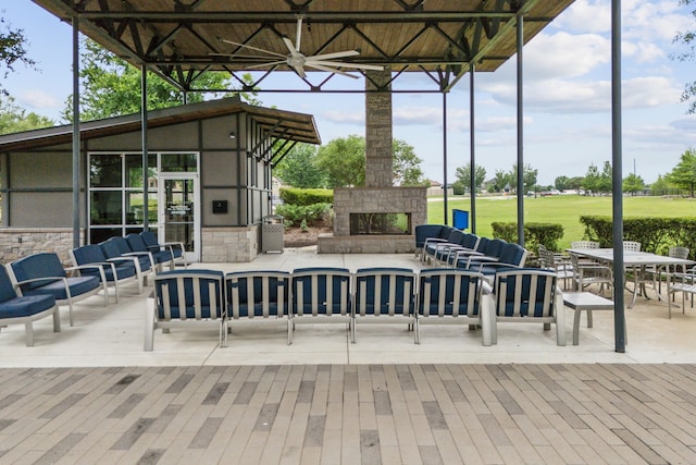3668 Torrance Blvd, Frisco, TX 75034 - view of patio featuring an outdoor living space with a fireplace