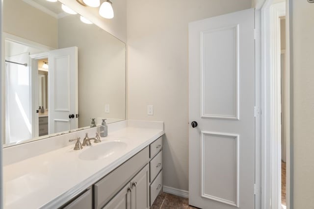 156 Stoneleigh Dr, Heath, TX 75032 - bathroom featuring vanity and crown molding