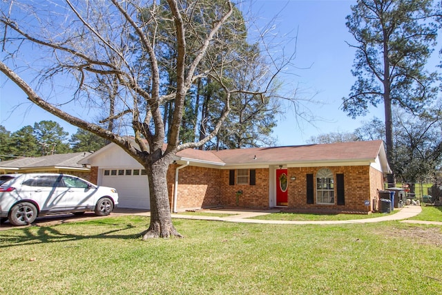 9613 Royalton Dr, Shreveport, LA 71118 - ranch-style home featuring a front lawn, brick siding, a garage, and driveway