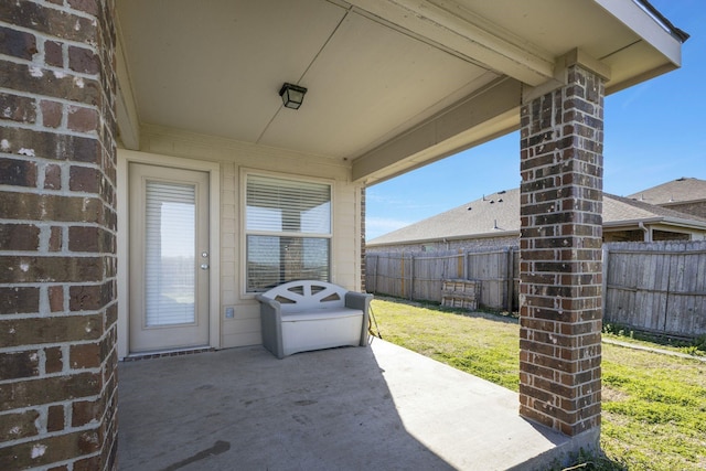 view of patio with a fenced backyard