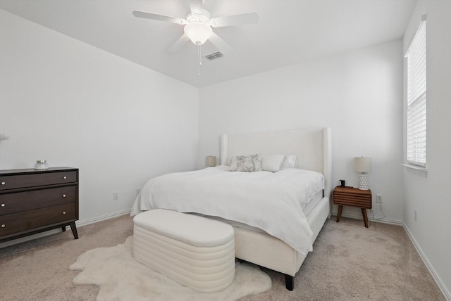 1417 Horizon Way, Northlake, TX 76247 - carpeted bedroom with ceiling fan, baseboards, and visible vents