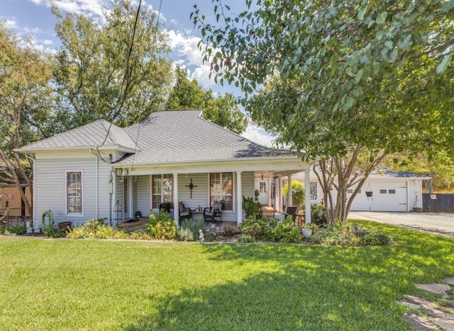 932 Williams St, Rockwall, TX 75087 - view of front of property featuring covered porch, driveway, a front lawn, and an attached garage