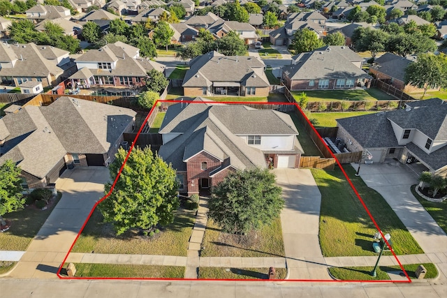 aerial view featuring a residential view