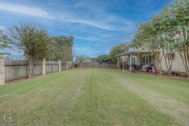 221 Summit Dr, Bossier City, LA 71111 - view of yard with a ceiling fan, a patio, and a fenced backyard