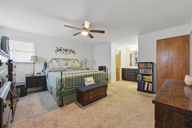 3433 Lawndale Ave, Fort Worth, TX 76133 - bedroom with a ceiling fan, carpet, and ensuite bathroom