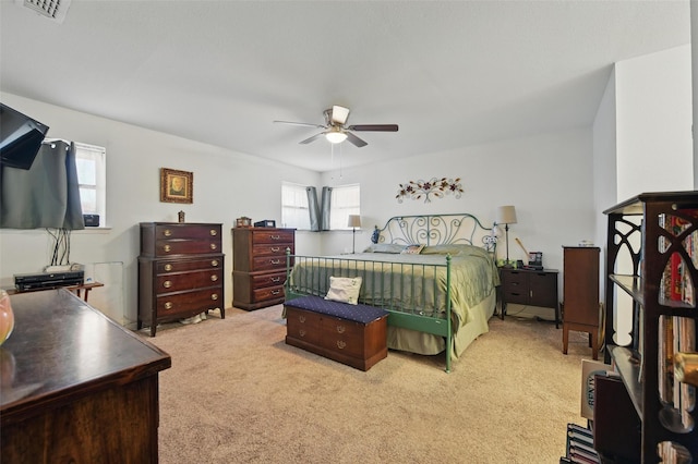 3433 Lawndale Ave, Fort Worth, TX 76133 - carpeted bedroom with visible vents, multiple windows, and a ceiling fan