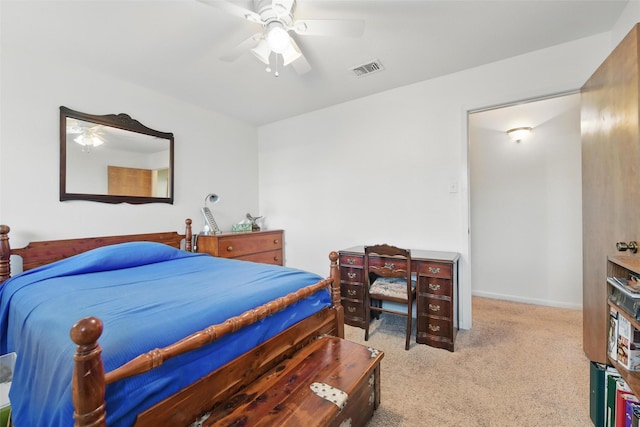 3433 Lawndale Ave, Fort Worth, TX 76133 - bedroom with visible vents, carpet, and a ceiling fan