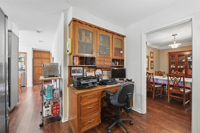 3433 Lawndale Ave, Fort Worth, TX 76133 - office space featuring crown molding and dark wood-style flooring