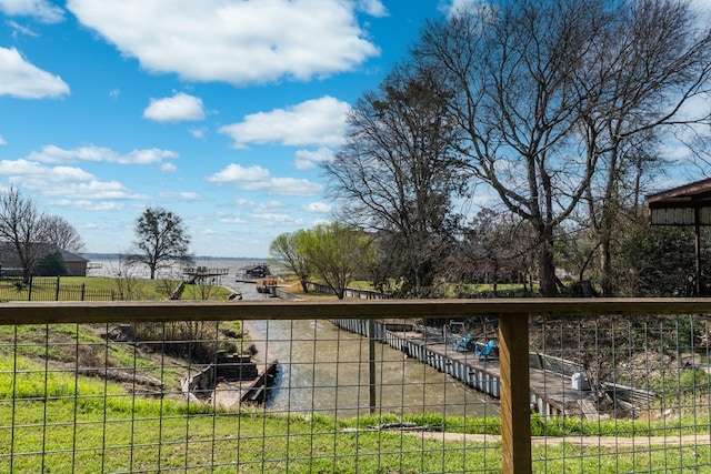 18341 Shore Dr, Kemp, TX 75143 - exterior space featuring fence and a water view