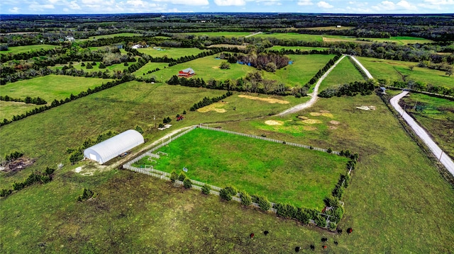 drone / aerial view featuring a rural view