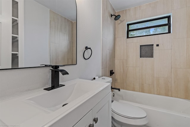 4630 Harvey Dr, Mesquite, TX 75150 - full bathroom with vanity, toilet, and washtub / shower combination