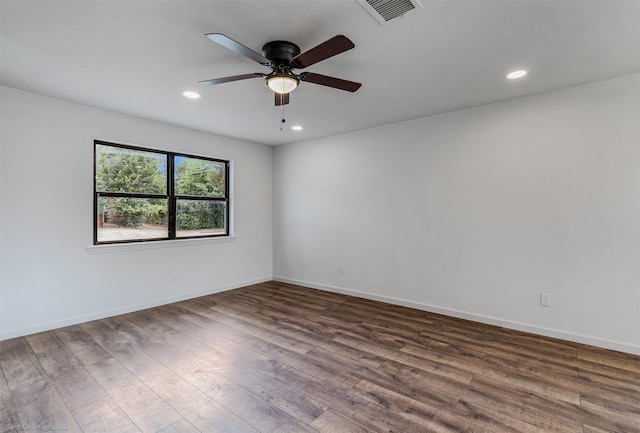 4630 Harvey Dr, Mesquite, TX 75150 - spare room featuring wood finished floors, a ceiling fan, recessed lighting, and baseboards