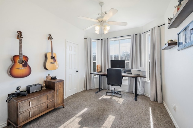 640 County Road 203, Collinsville, TX 76233 - office area with baseboards and ceiling fan