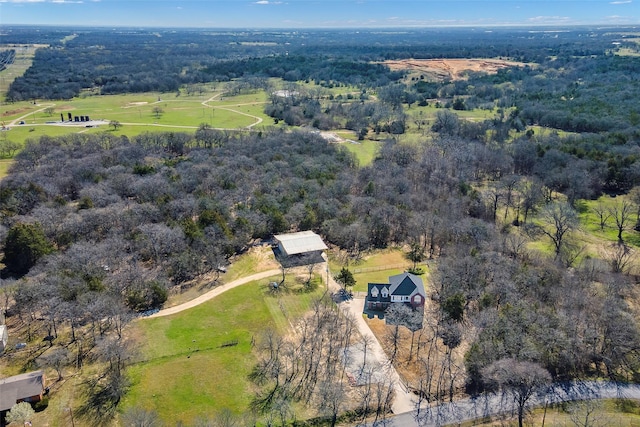 640 County Road 203, Collinsville, TX 76233 - bird's eye view with a wooded view