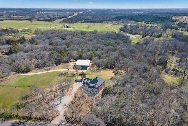 640 County Road 203, Collinsville, TX 76233 - bird's eye view featuring a rural view and a forest view