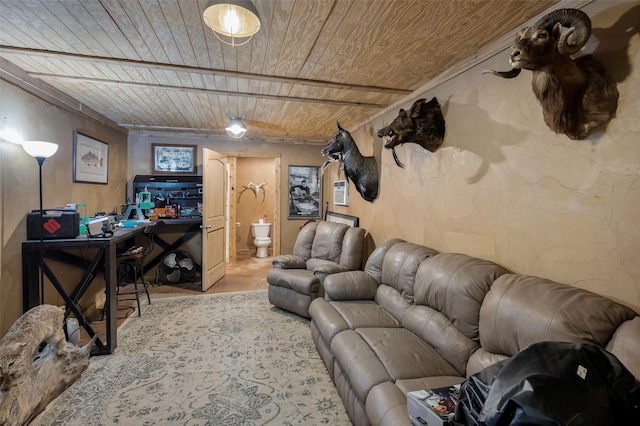 640 County Road 203, Collinsville, TX 76233 - living area featuring wooden ceiling