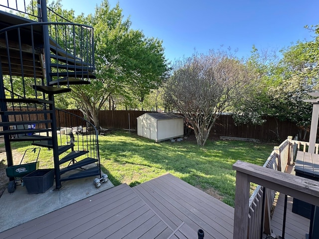 104 Greenbriar Ln, Colleyville, TX 76034 - wooden terrace with stairs, a shed, and an outdoor structure